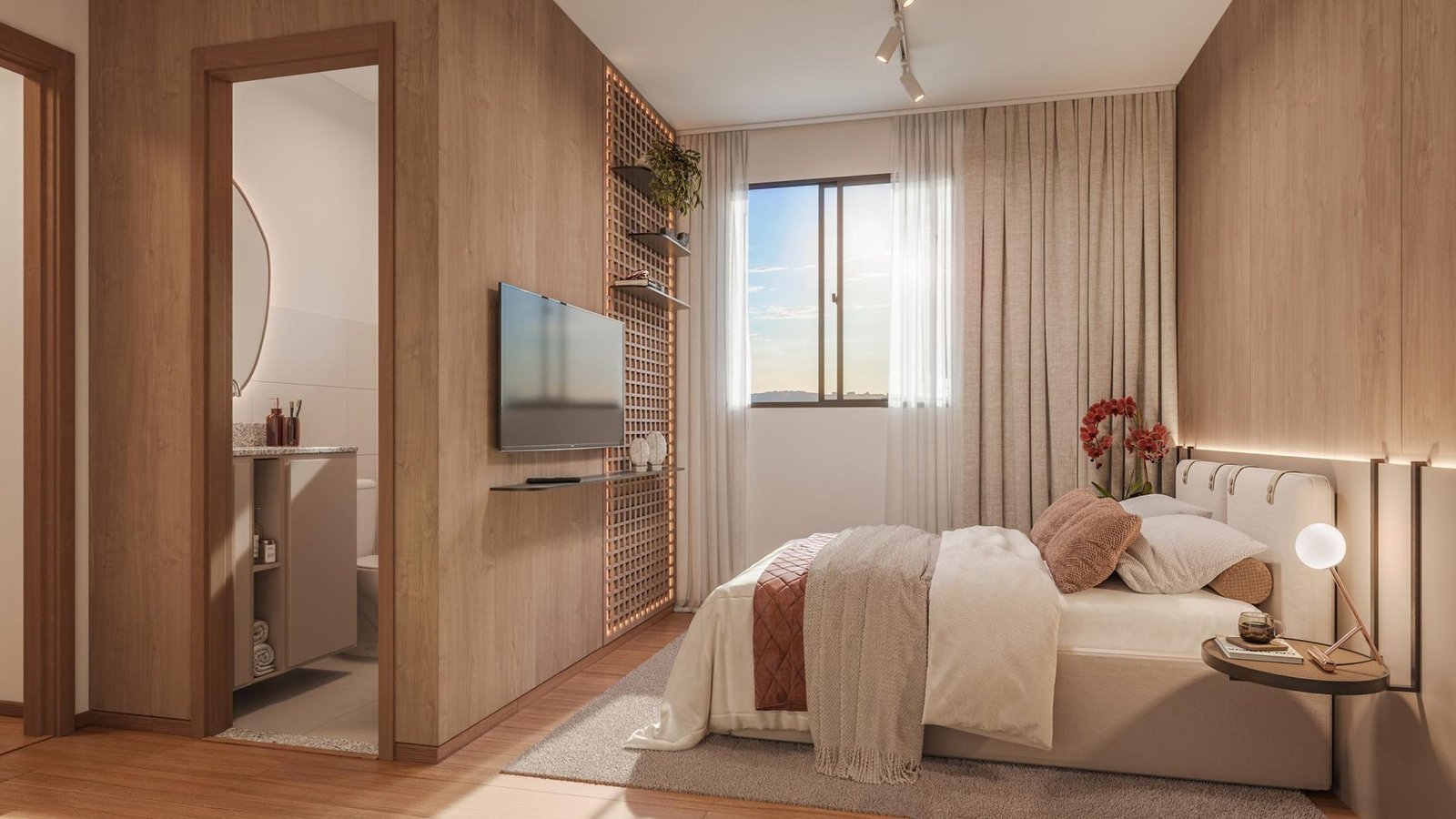 Suíte do apartamento Áurea
